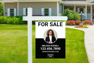 24x30 White/Black Yard Sign with Photo